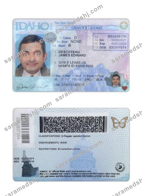USA Idaho driving license 2021-present